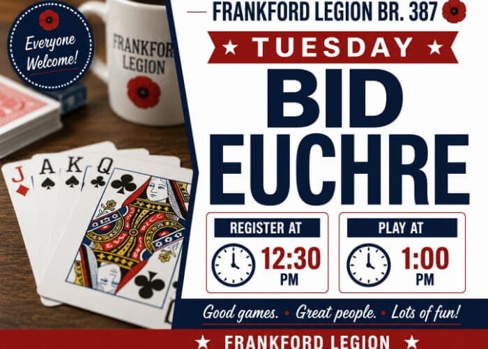 Bid Euchre at the Frankford Legion
