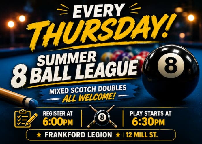 8Ball Mixed Scotch Doubles at the Frankford Legion