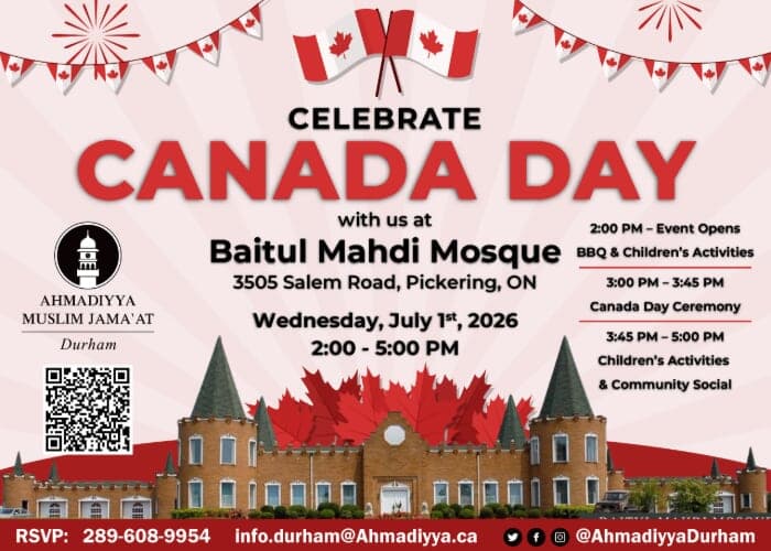 Celebrate Canada Day with us at Baitul Mahdi Mosque